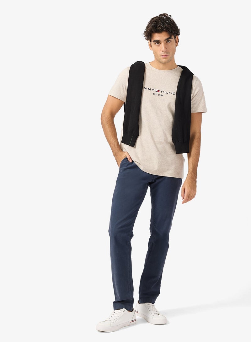 TOMMY HILFIGER Logo Embroidery Slim Jersey T-Shirt - Image 4
