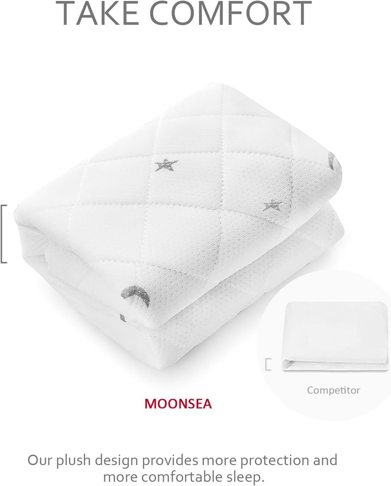 Moonsea Waterproof Pack and Play Mattress Pad Fit for Graco Pack n Play On The Go Playard Breathable and Washable Pack and Play Mattress Sheets Fitted - Image 2