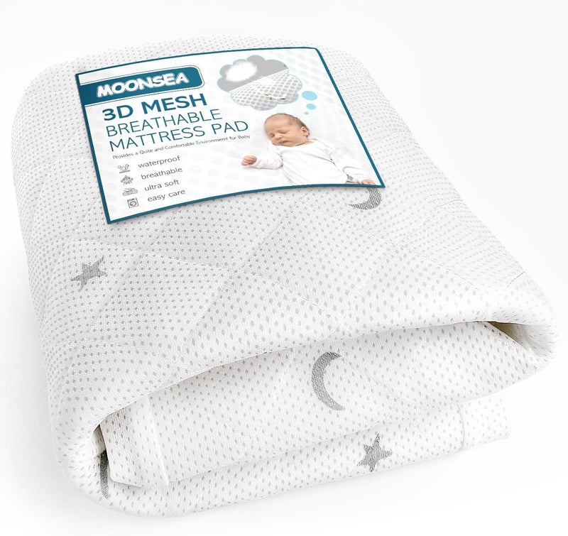 Moonsea Waterproof Pack and Play Mattress Pad Fit for Graco Pack n Play On The Go Playard Breathable and Washable Pack and Play Mattress Sheets Fitted - Image 1