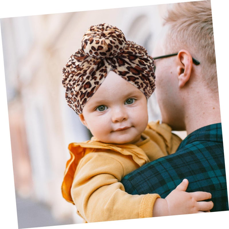 Leopard Print Newborn Infant Cotton Hats 3 Pack Soft Breathable Baby Boy Girl Turban Caps Stylish Animal Design - Image 5
