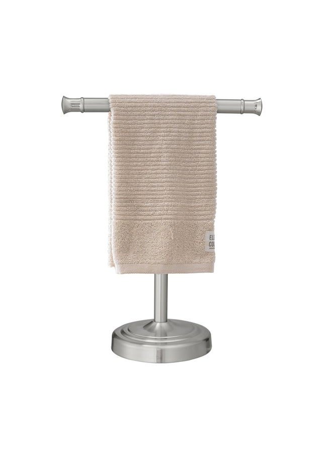 RUMOSE 13 Inch Brushed Nickel Towel Stand Hand Towel Holder Bathroom Kitchen Vanity Countertop T-Shape Towel Rack Free Standing Stainless Steel Towel Bar Towel Ring - Image 1