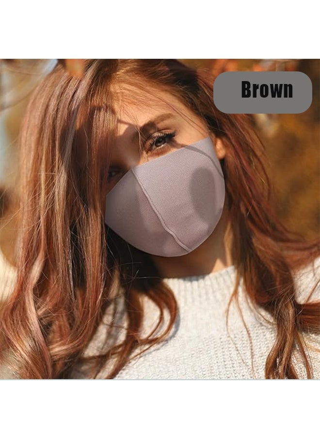 عبوة من 15 كمامة قماشية قابلة لإعادة الاستخدام، مصنوعة من إسفنج البوليستر، قابلة للغسل وجيدة التهوية، متوفرة بألوان متنوعة (أخضر فسفوري، بني، أخضر عشبي، رمادي، أسود)، مناسبة للرجال والنساء - Image 5