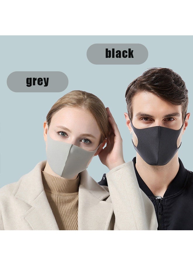 عبوة من 15 كمامة قماشية قابلة لإعادة الاستخدام، مصنوعة من إسفنج البوليستر، قابلة للغسل وجيدة التهوية، متوفرة بألوان متنوعة (أخضر فسفوري، بني، أخضر عشبي، رمادي، أسود)، مناسبة للرجال والنساء - Image 4