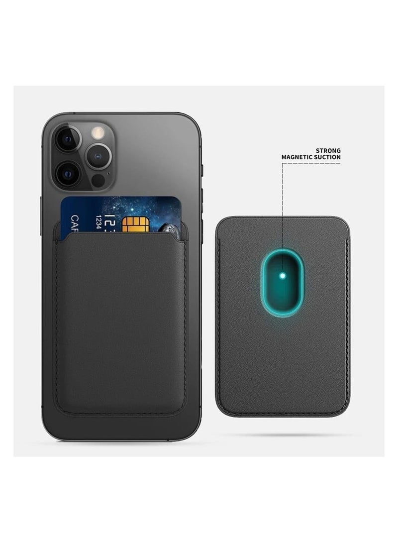 حامل بطاقات مغناطيسي مع MagSafe - لهاتف iPhone 15 Pro Max/15 Plus/15 Pro/15، iPhone 14 Pro Max/14 Plus/14 Pro/14، iPhone 13 Pro Max/13 Pro/13، iPhone 12 Pro Max/12 Pro/12 (أسود) - Image 2