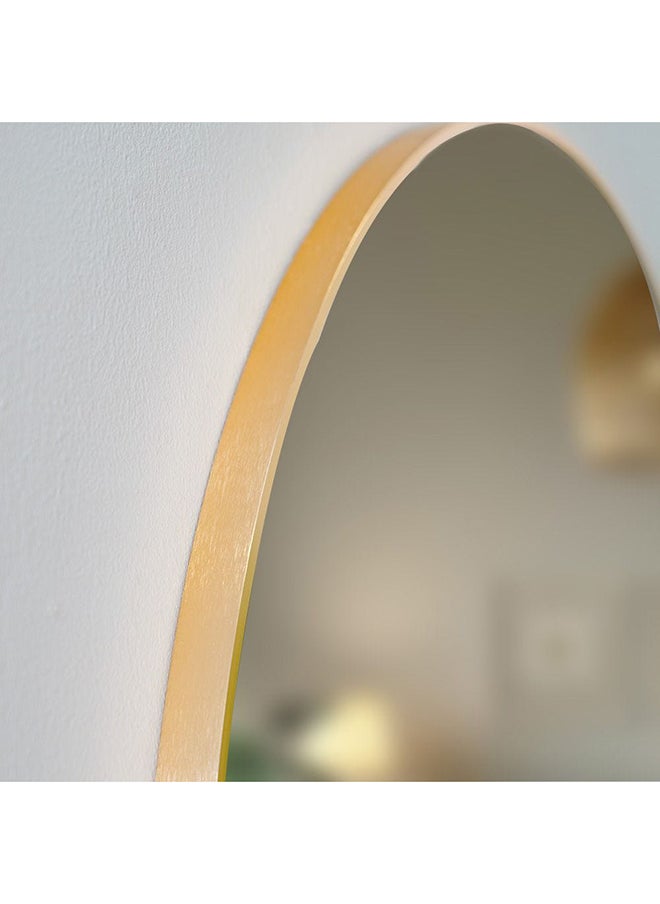 DANUBE HOME Petite Round Frame Mirror Modern Wall Mounted Mirror Decorations For Vanity Entryway Living Room Bedroom And Bathroom 90X90X2.8 CM  Brushed Gold  - Image 3