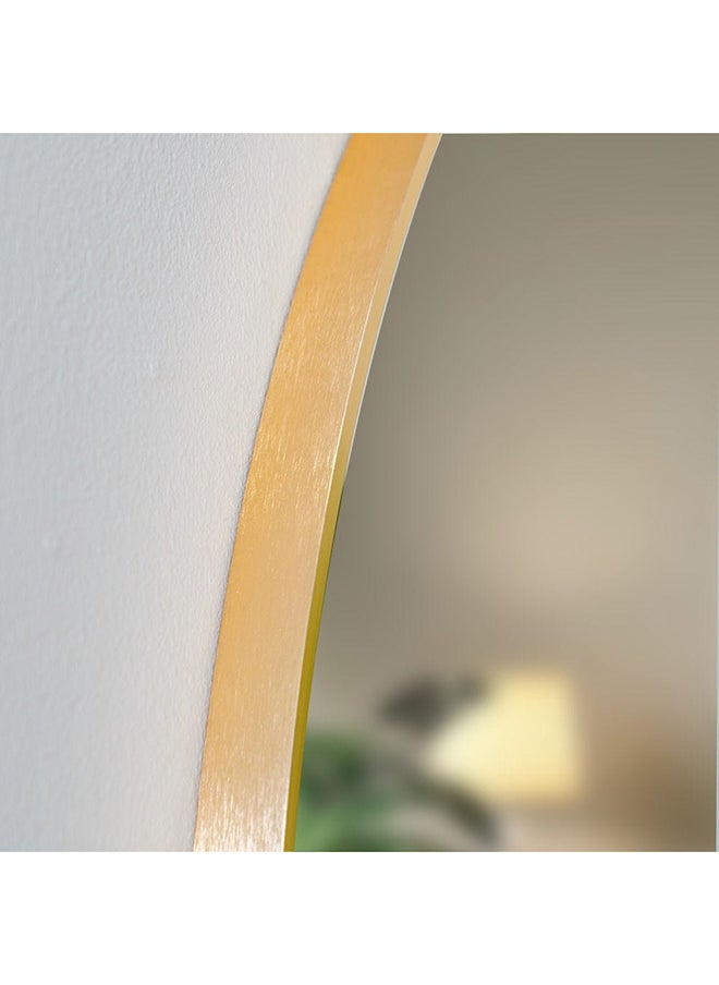 DANUBE HOME Petite Round Frame Mirror Modern Wall Mounted Mirror Decorations For Vanity Entryway Living Room Bedroom And Bathroom 90X90X2.8 CM  Brushed Gold  - Image 2