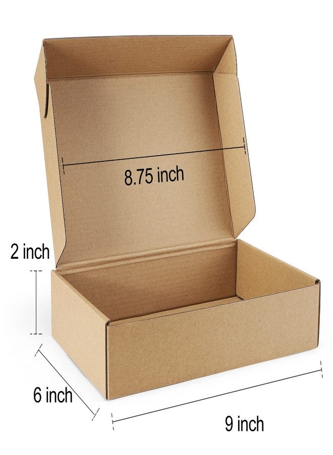 Poever Shipping Boxes 9x6x2 inches Brown Small Mailing Boxes 25 Pack Cardboard Corrugated Box Mailers - Image 2