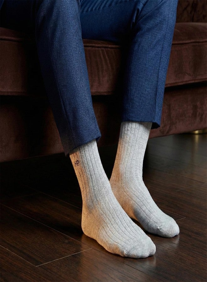 Hush Puppies Men’s Cotton Crew Length Socks (Free Size) – Multicolor Pack of 3 | Comfortable, Breathable & Durable Daily Wear Socks - Image 2