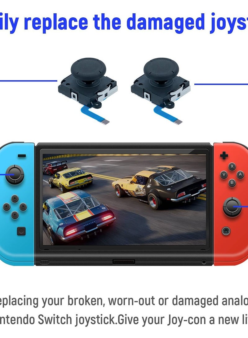 SYOSI Joystick Replacement Parts for Nintendo Switch Joycon, 18-Pack Replacement Repair Kit for NS Joy-Con with Screwdriver Opening Tool, 3D Left and Right Analog Joystick, Charge Port Slider - Image 4