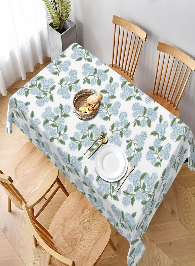 Sunshineyan Vintage Floral Tablecloth Rectangle 60 x 84 Inch, Blue Green Hydrangea Flower Decor Tablecloths Tablecloths Polyester Seasonal Table Cloth for Parties Kitchen Dining Indoor Outdoor - Image 1