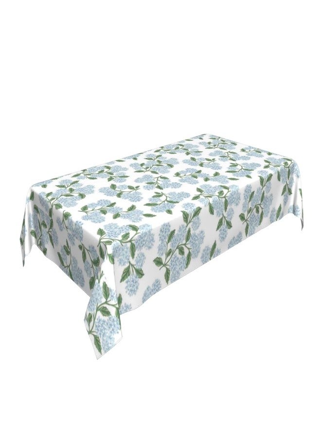 Sunshineyan Vintage Floral Tablecloth Rectangle 60 x 84 Inch, Blue Green Hydrangea Flower Decor Tablecloths Tablecloths Polyester Seasonal Table Cloth for Parties Kitchen Dining Indoor Outdoor - Image 2