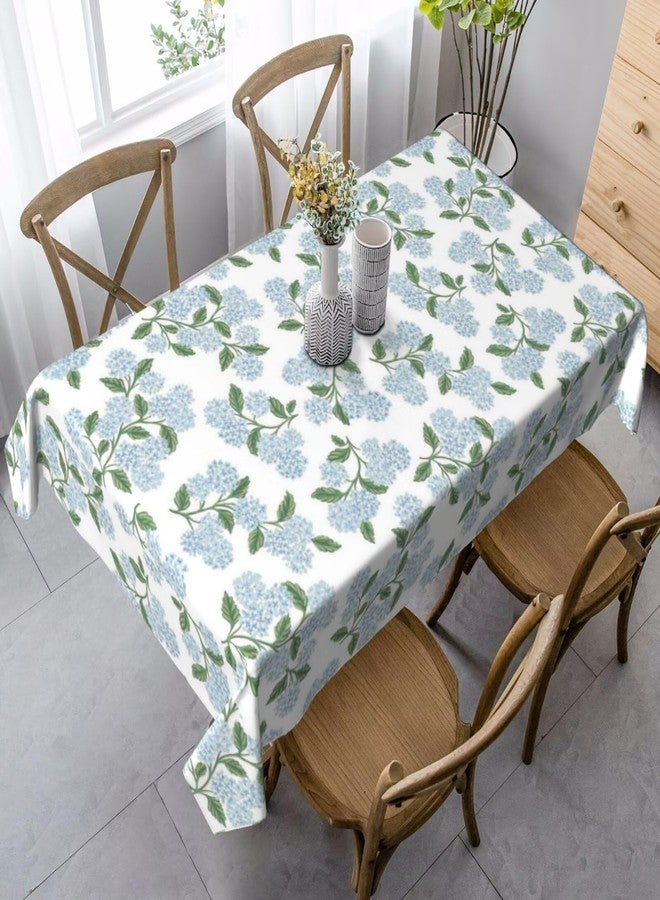 Sunshineyan Vintage Floral Tablecloth Rectangle 60 x 84 Inch, Blue Green Hydrangea Flower Decor Tablecloths Tablecloths Polyester Seasonal Table Cloth for Parties Kitchen Dining Indoor Outdoor - Image 4