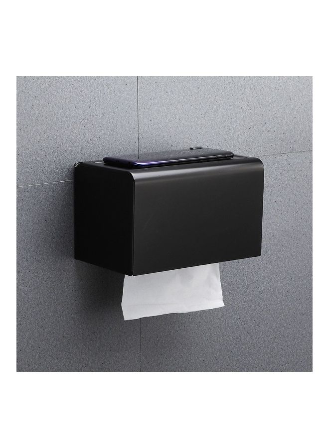 NIBEMINENT Wall-Mounted Waterproof Paper Tissue Holder Black