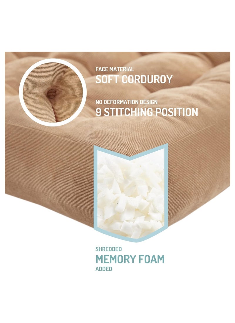 XICEN Seating Cushion，Meditation Floor Pillow, Large Tatami Floor Pillow，Thickened Corduroy Cushion for Sofa, Chair, Living Room Office, 55x55 cm  - Image 2