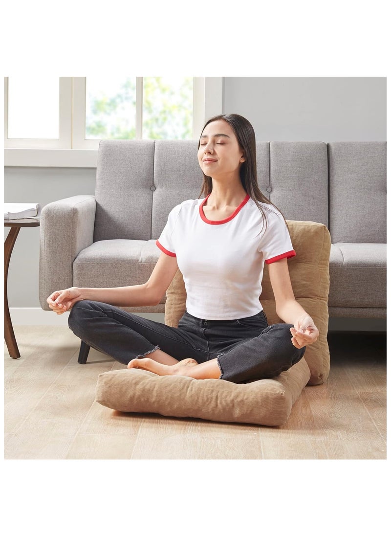 XICEN Seating Cushion，Meditation Floor Pillow, Large Tatami Floor Pillow，Thickened Corduroy Cushion for Sofa, Chair, Living Room Office, 55x55 cm  - Image 5