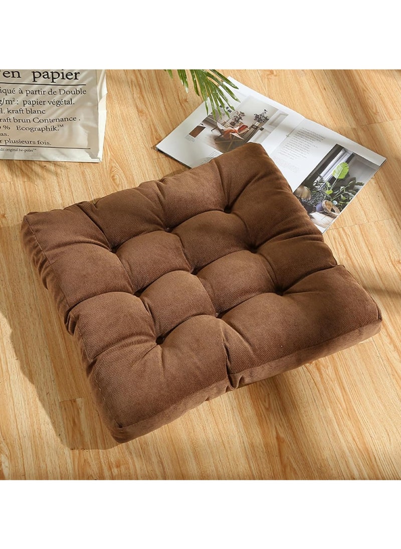 XICEN Seating Cushion，Meditation Floor Pillow, Large Tatami Floor Pillow，Thickened Corduroy Cushion for Sofa, Chair, Living Room Office, 55x55 cm  - Image 1