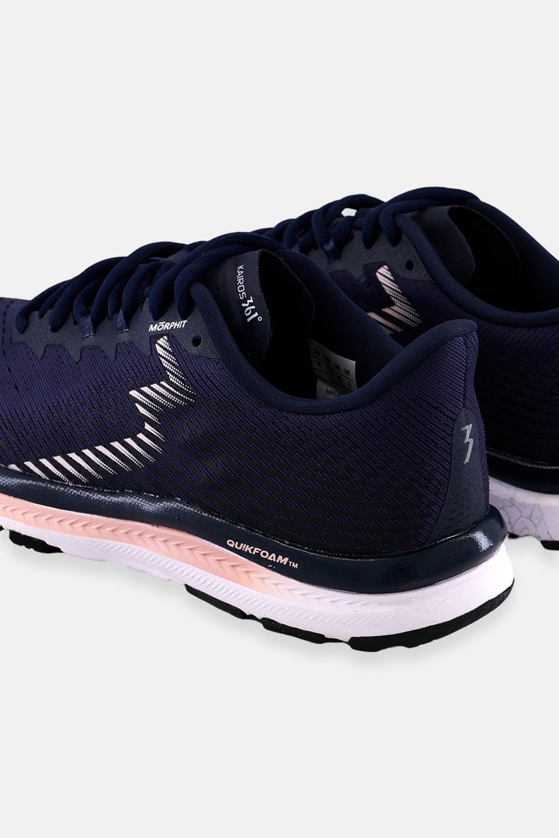 361 Degrees Women Kairos Lace Up Running Shoes, Navy Blue  - Image 2