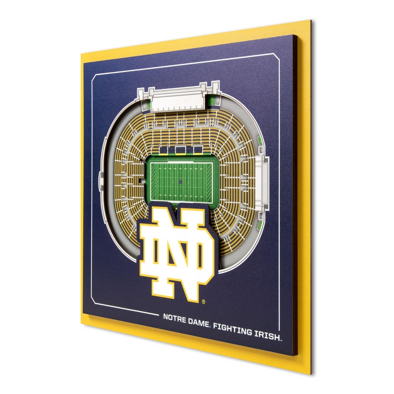 YouTheFan Officiallylicensed NCAA Notre Dame Fighting Irish Stadium Series 3D Wall Art multilayer team stadium replica detailed sports fan gift indoor decor - Image 2
