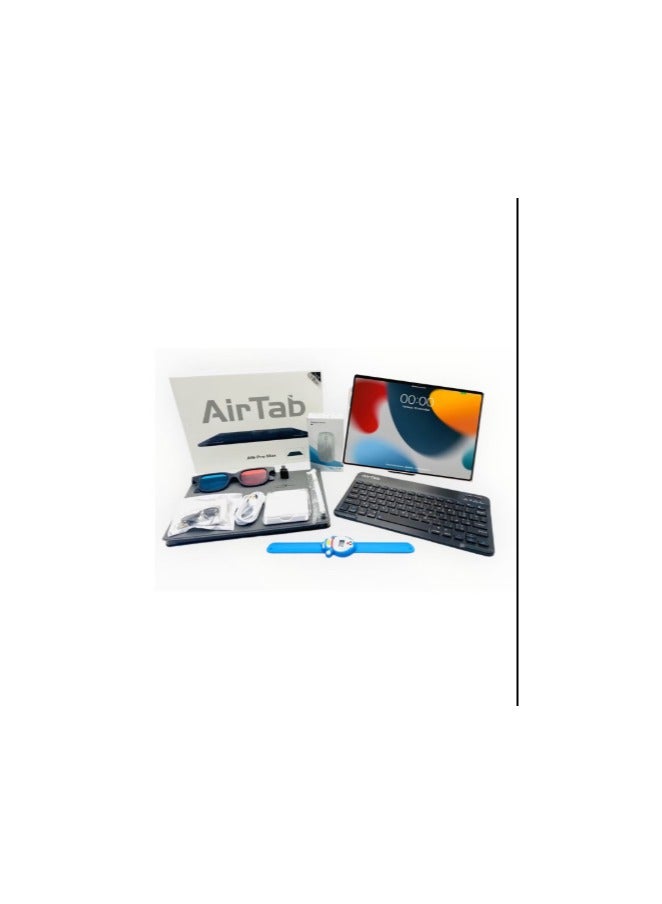 AirTab A16 Pro Max 10.1" 5G Smart Tablet – 16GB RAM, 1TB Storage, 10000mAh Battery + Wireless Arabic Keyboard –  Blue - Image 2
