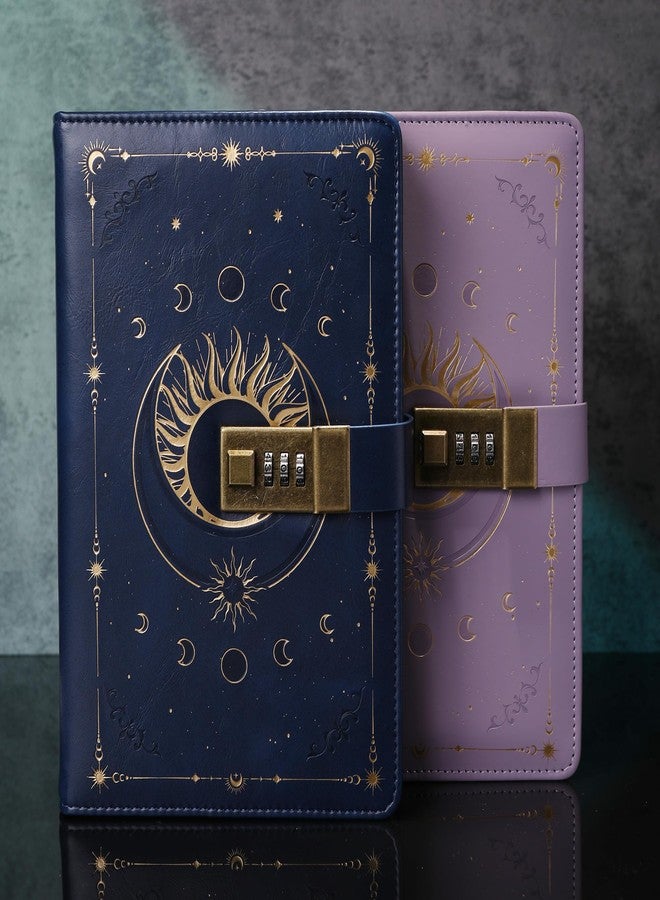 TIEFOSSI Diary with Lock, Vintage Sun Journal with Lock for Women Men, A5 Refillable Notebook with Lock for Writing, 224 Numbered Pages - Image 5