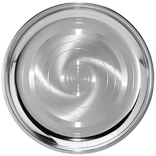 Neelam Stainless Steel 13, 22 Gauge Bungdi Design Buffet Plate, 30 cm, Durable, Elegant Round Plates for Serving, Perfect for Parties, Special Occasions, Long-Lasting, Easy to Clean & Maintain - Image 1