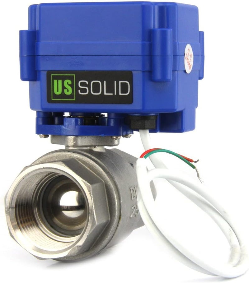 U.S. Solid 1" Stainless Steel Motorized Ball Valve with Full Port, 9-24V AC/DC, Normally Open - Image 1