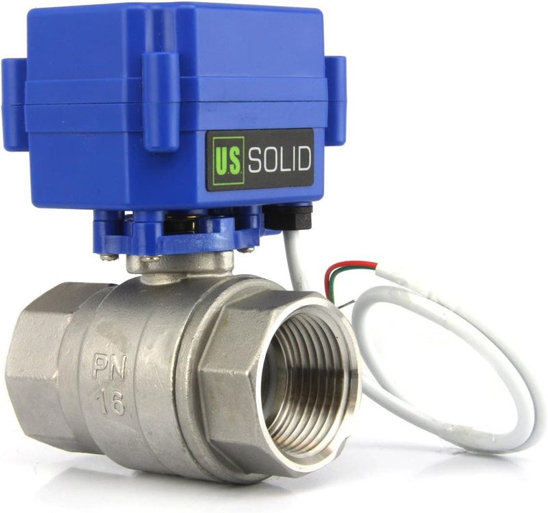 U.S. Solid 1" Stainless Steel Motorized Ball Valve with Full Port, 9-24V AC/DC, Normally Open - Image 2
