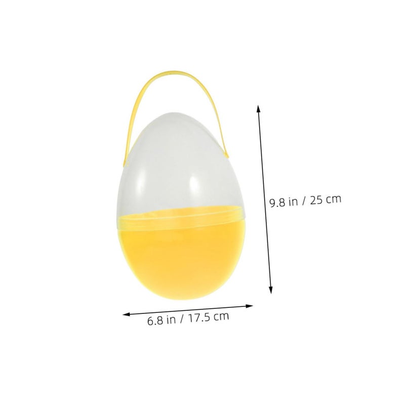Yellow Easter Egg Buckets 2 Pack Fillable Plastic Containers for Easter Hunt Party Favors - Image 3