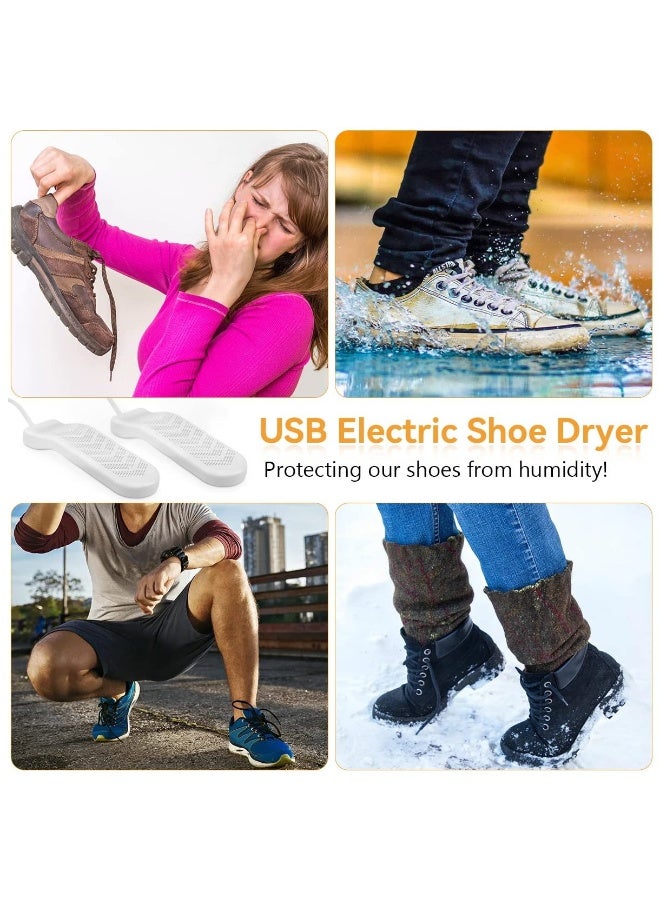 Portable Electric Shoe Dryer & Ski Boot Deodorizer with 3/6/9H Timer, USB Heated Warmers to Eliminate Odor for Winter Travel & Rainy Seasons.