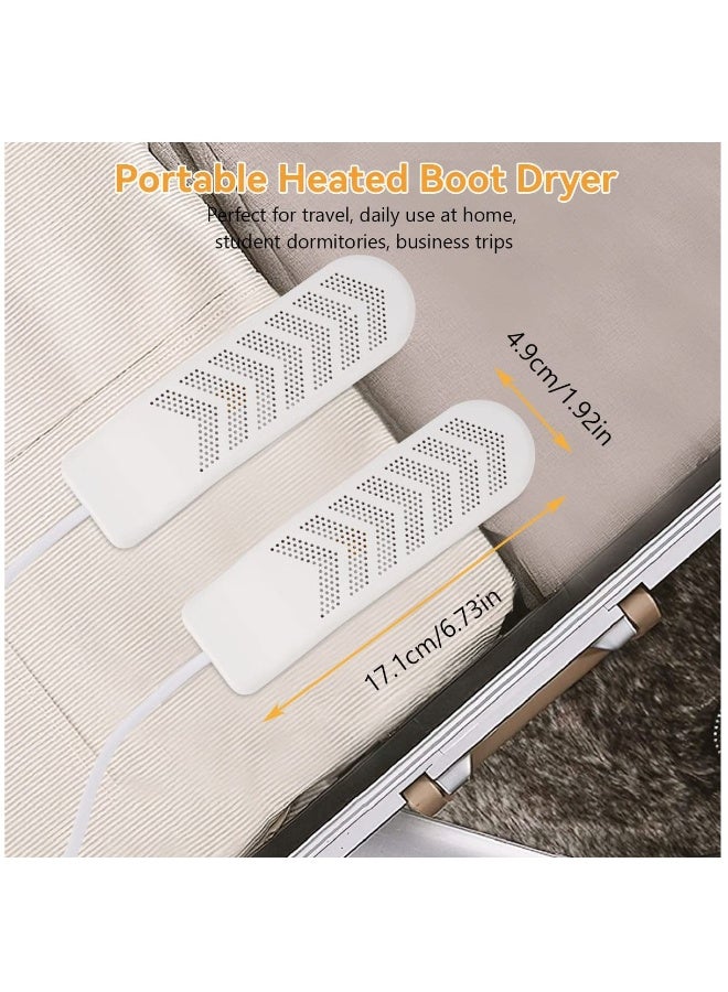Portable Electric Shoe Dryer & Ski Boot Deodorizer with 3/6/9H Timer, USB Heated Warmers to Eliminate Odor for Winter Travel & Rainy Seasons.