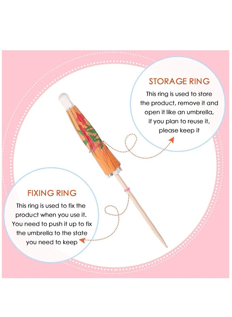 كابتن تيك Drink Paper Umbrellas, Fruits Dessert Toothpicks Tropical Color Cupcake Topper for Tropical Summer Pool Wedding Beach Baby Birthday Party Decoration Supplies (140 Pcs) - Image 5