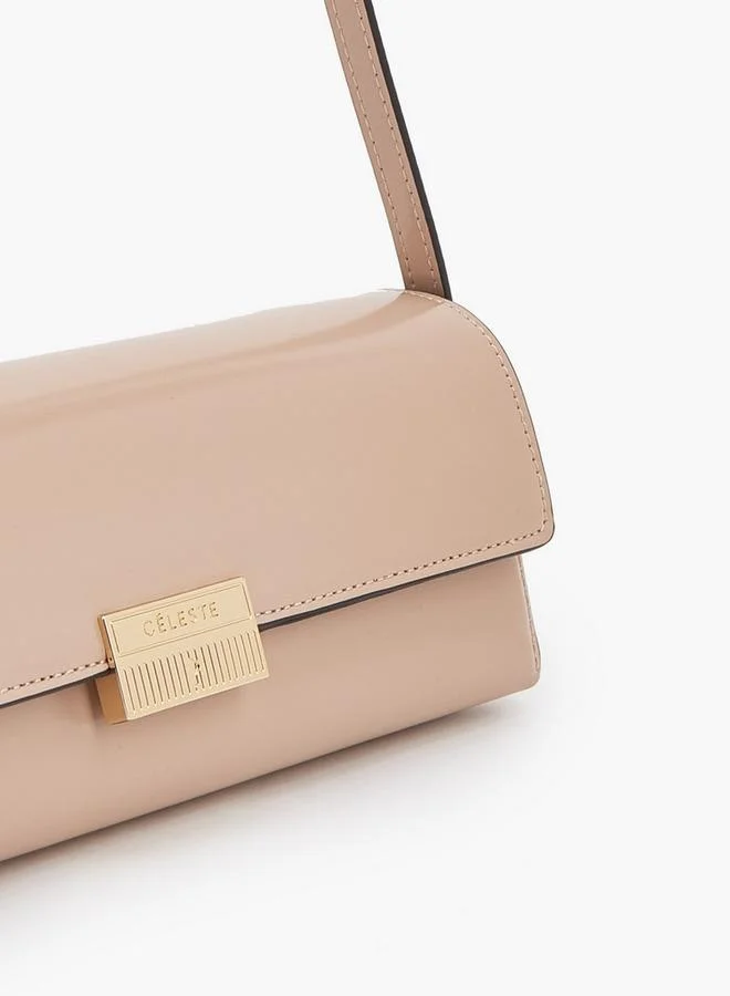Celeste PINK Solid Crossbody Bag With Flap Closure for Women | Best Price UAE