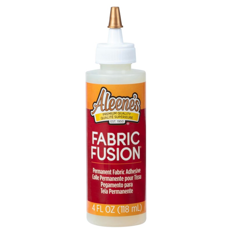 Aleene's Fabric Fusion Glue 4 oz, Nontoxic, Permanent and Washable Adhesive, Dries Flexible, Strong Bond on All Fabrics, Patches, Clothing, Denim, Polyester, Cotton, Felt, Flannel Materials - Image 1