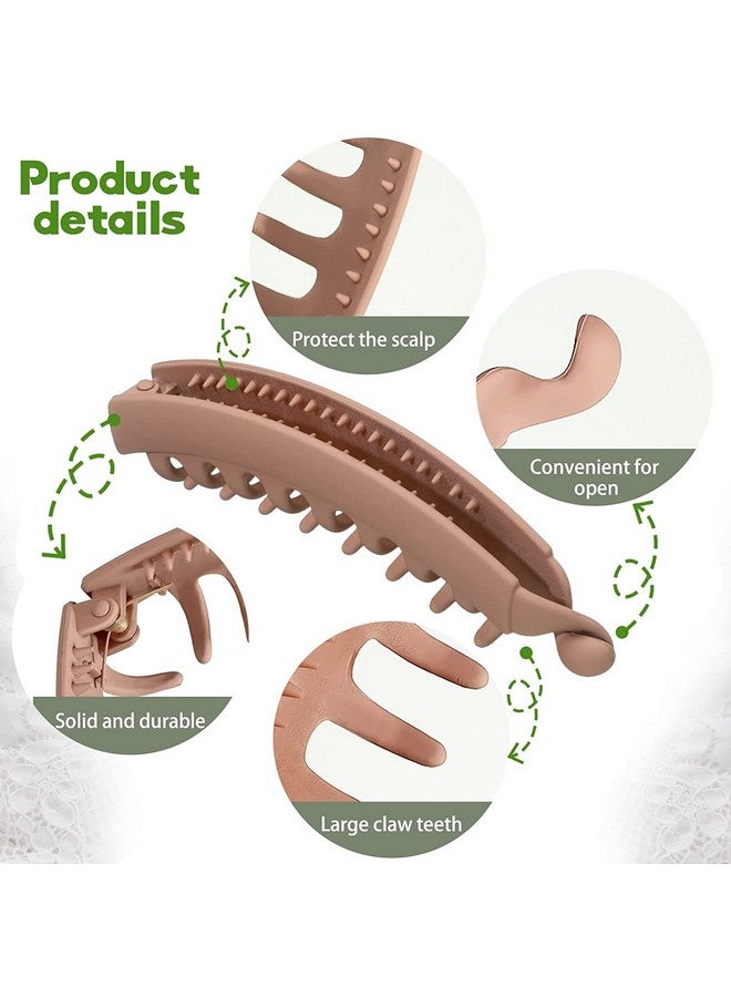 بيردوير مشابك شعر كبيرة الحجم متعددة الألوان من مادة الأكريليك المطاطية المستوردة على شكل فراشة حجرية للنساء (مشبك شعر الموز للأسنان (عبوة من 6 قطع)) - Image 4