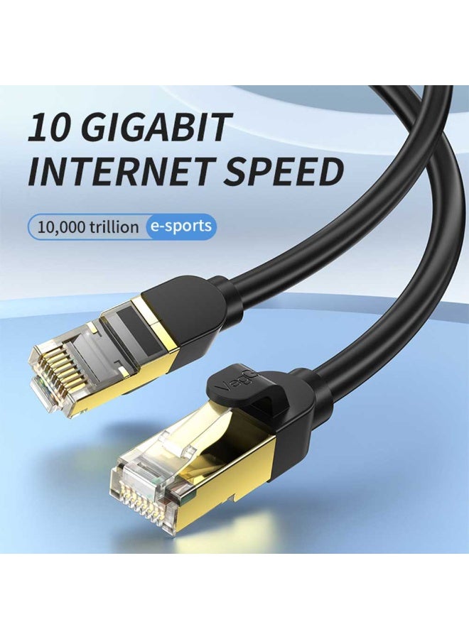 فيج جيج كابل إيثرنت Cat8 S/FTP - نحاس خالٍ من الأكسجين، بسرعة 40 جيجابت في الثانية، 2000 ميجاهرتز، محمي ومختبر بواسطة Fluke، موصلات مطلية بالذهب، لون أسود 2 متر - Image 4