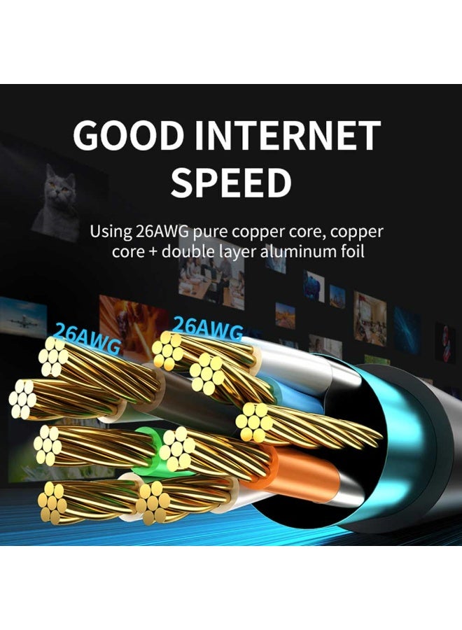 فيج جيج كابل إيثرنت Cat8 S/FTP - نحاس خالٍ من الأكسجين، بسرعة 40 جيجابت في الثانية، 2000 ميجاهرتز، محمي ومختبر بواسطة Fluke، موصلات مطلية بالذهب، لون أسود 2 متر - Image 2