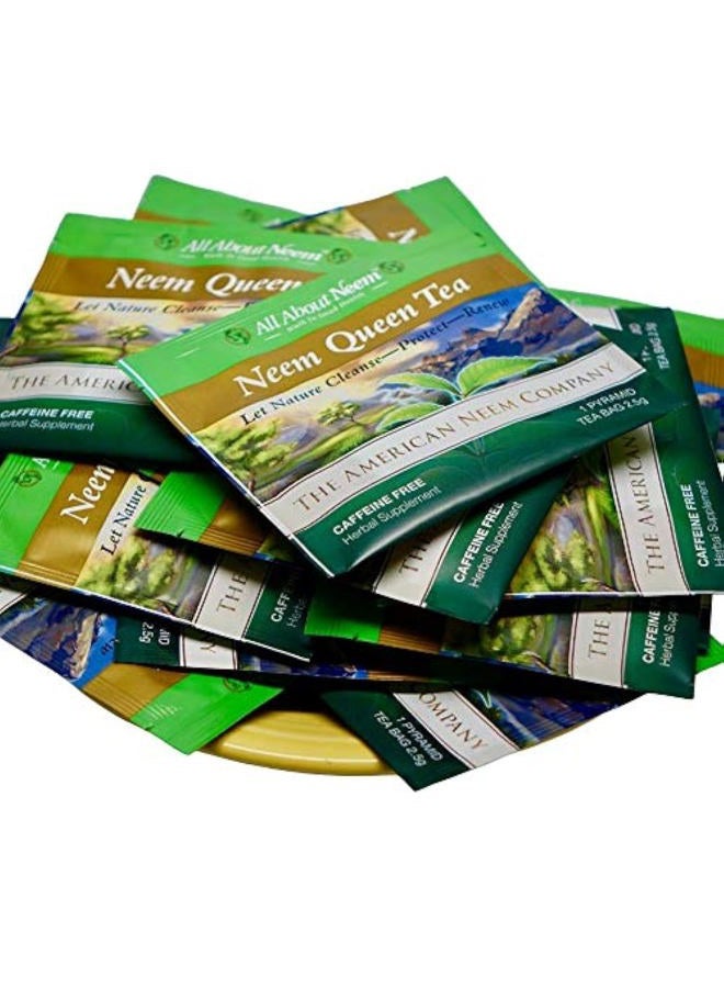 Neem Queen Pyramid Tea Bags - Wrapped for Travel (15 Count) Organic Premium Quality Caffeine Free - Made in America - Image 1