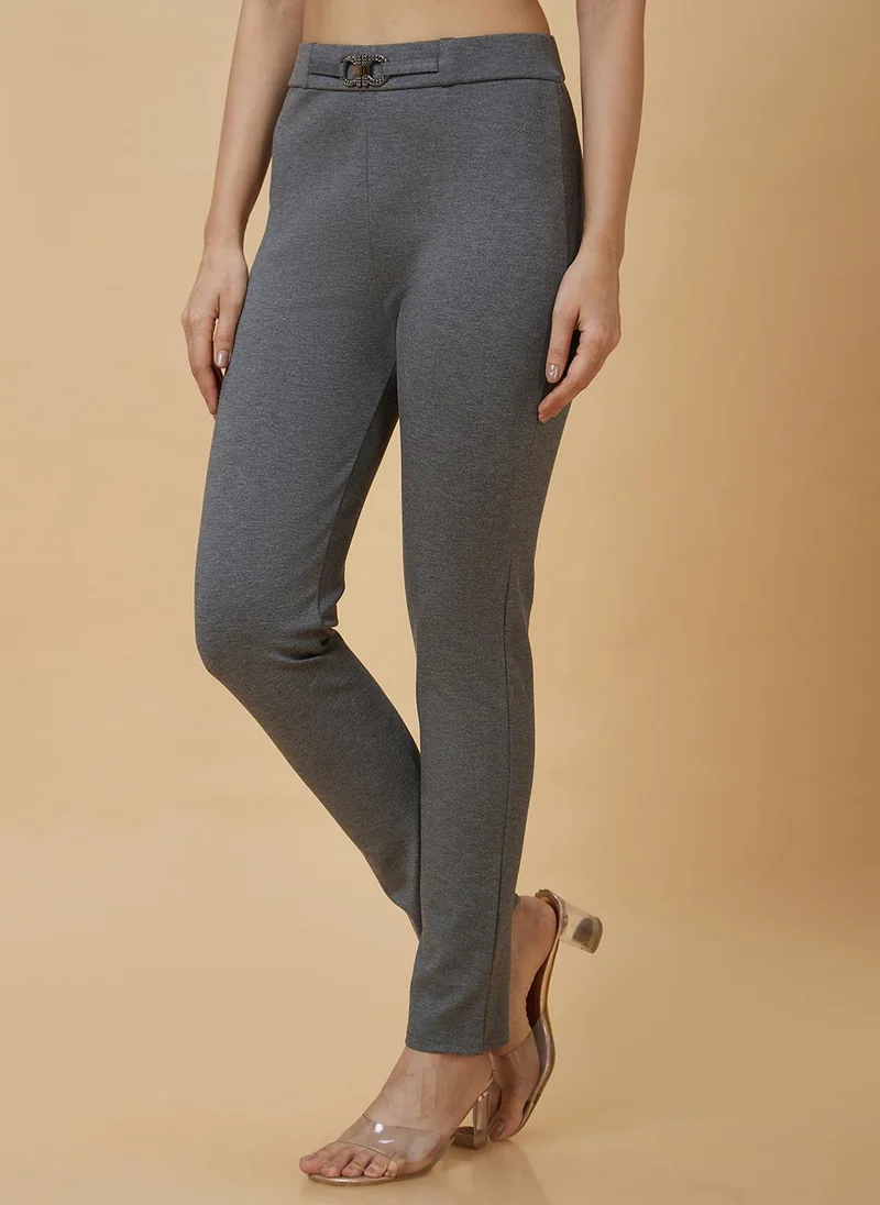 globus Globus Women Charcoal Regular Fit Treggings