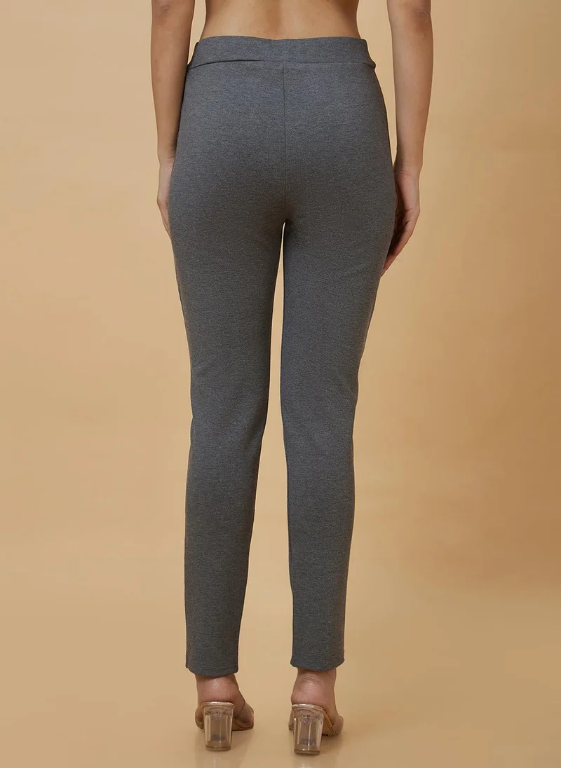 globus Globus Women Charcoal Regular Fit Treggings