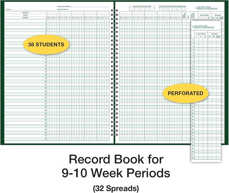 WARD Combination 9-10 Week Class Record + 8 Period Lesson Plan Book - Image 2