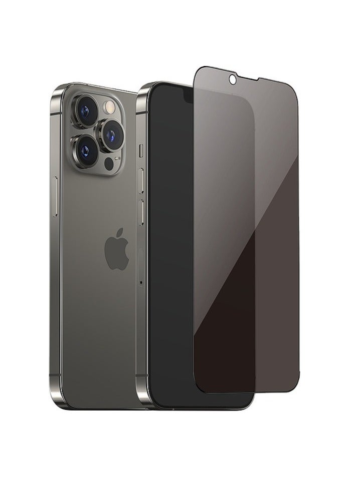 زجاج مقوى للخصوصية بتغطية كاملة لهاتف Apple iPhone 13 مقاس 6.1 بوصة، أسود - Image 3