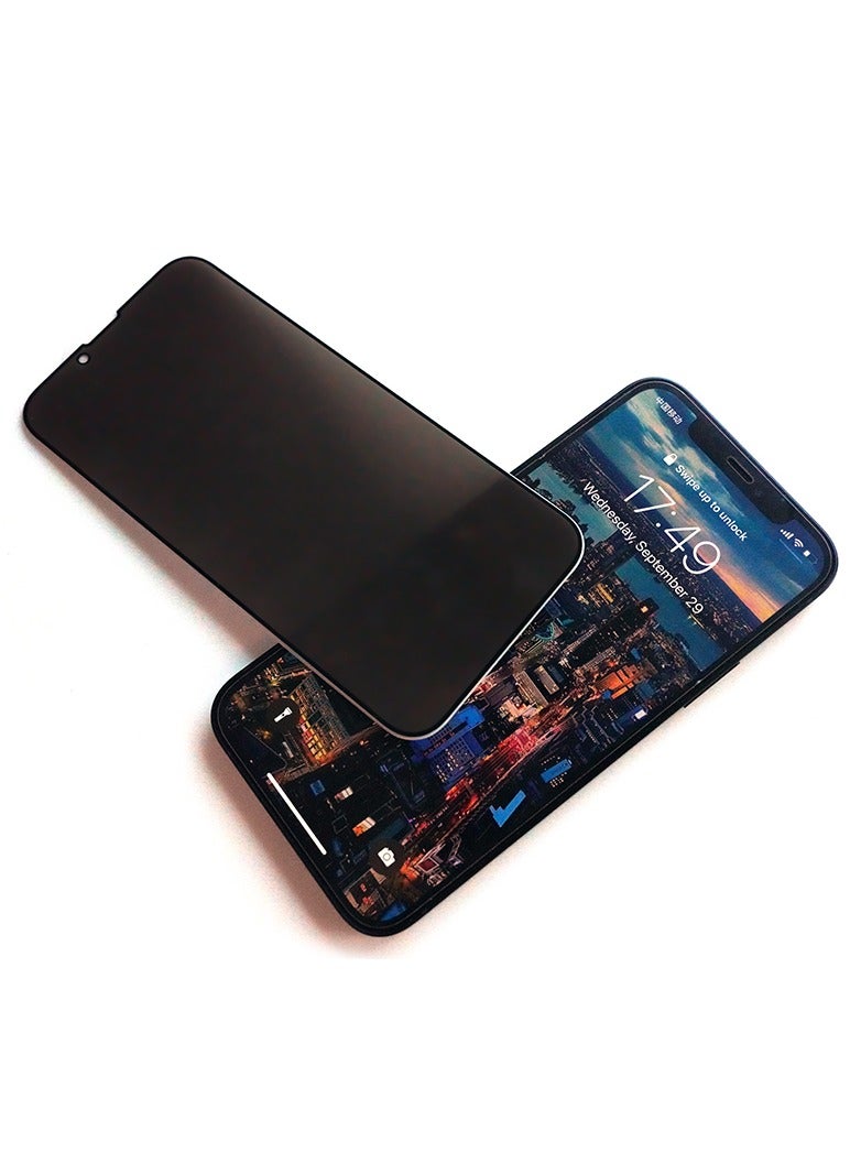 زجاج مقوى للخصوصية بتغطية كاملة لهاتف Apple iPhone 13 مقاس 6.1 بوصة، أسود - Image 1