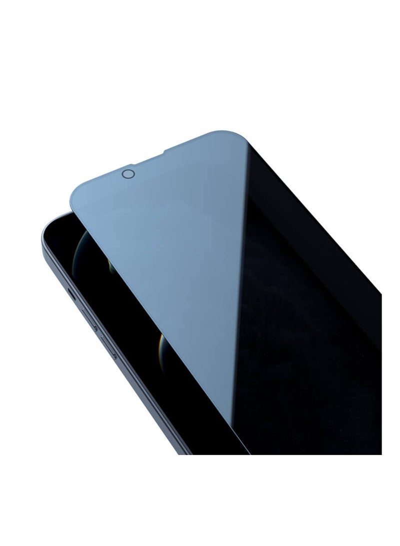 زجاج مقوى للخصوصية بتغطية كاملة لهاتف Apple iPhone 13 مقاس 6.1 بوصة، أسود - Image 2