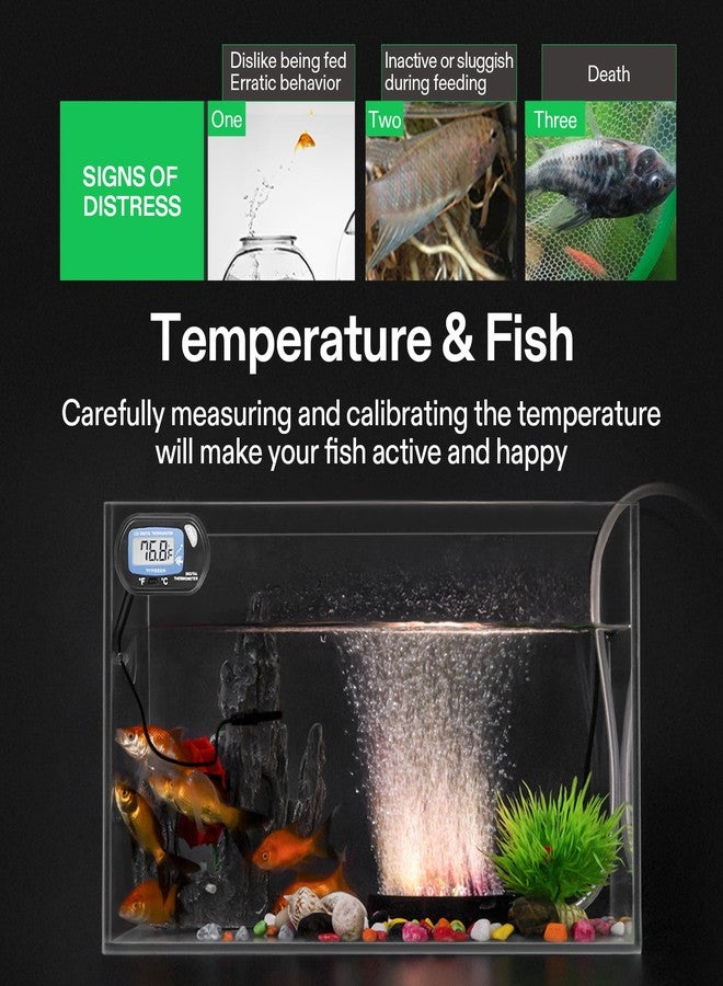 VIVOSUN 2-Pack LCD Digital Aquarium Thermometer Fish Tank Water Terrarium Temperature with Suction Cup for Turtle - Image 4