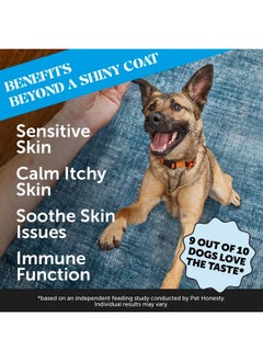 Pet Honesty Pet Honesty Omega Skin Health Chews for Dogs, Alaskan Salmon Oil, Omega-3 Fish Oil, Krill, Spirulina, Omega-3s, Healthy Skin & Coat, Itchy Skin, Dog Allergies, May Reduce Shedding (90 Count)  - Image 2