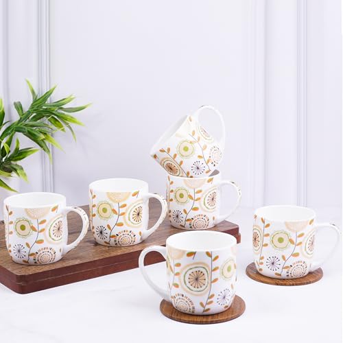 UPC U.P.C. Cup Set of 6 for Tea, Ceramic Tea Cups Set of 6, Microwave Safe Cup, Dishwasher Safe Cups, Bone-Ash Free Coffee Cup-150ml. - Image 1