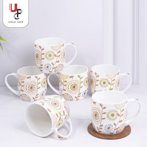 UPC U.P.C. Cup Set of 6 for Tea, Ceramic Tea Cups Set of 6, Microwave Safe Cup, Dishwasher Safe Cups, Bone-Ash Free Coffee Cup-150ml. - Image 4