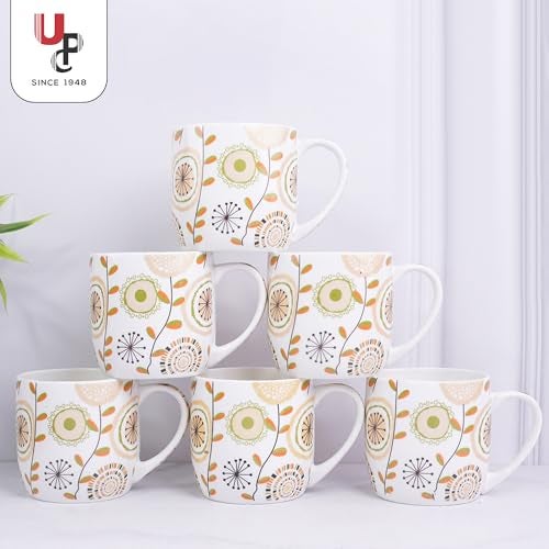 UPC U.P.C. Cup Set of 6 for Tea, Ceramic Tea Cups Set of 6, Microwave Safe Cup, Dishwasher Safe Cups, Bone-Ash Free Coffee Cup-150ml. - Image 2