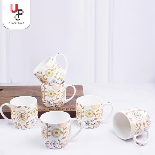 UPC U.P.C. Cup Set of 6 for Tea, Ceramic Tea Cups Set of 6, Microwave Safe Cup, Dishwasher Safe Cups, Bone-Ash Free Coffee Cup-150ml. - Image 3