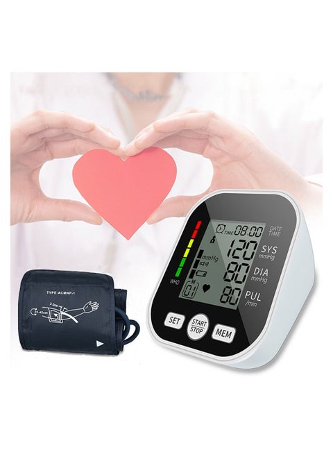 Blood Pressure Monitor LCD Display Large Screen Fully Automatic Accurate Readings Adjustable Bp Cuff Upper Arm Blood Pressure Machine Voice Prompt Irregular Heartbeat Detection Clear Display